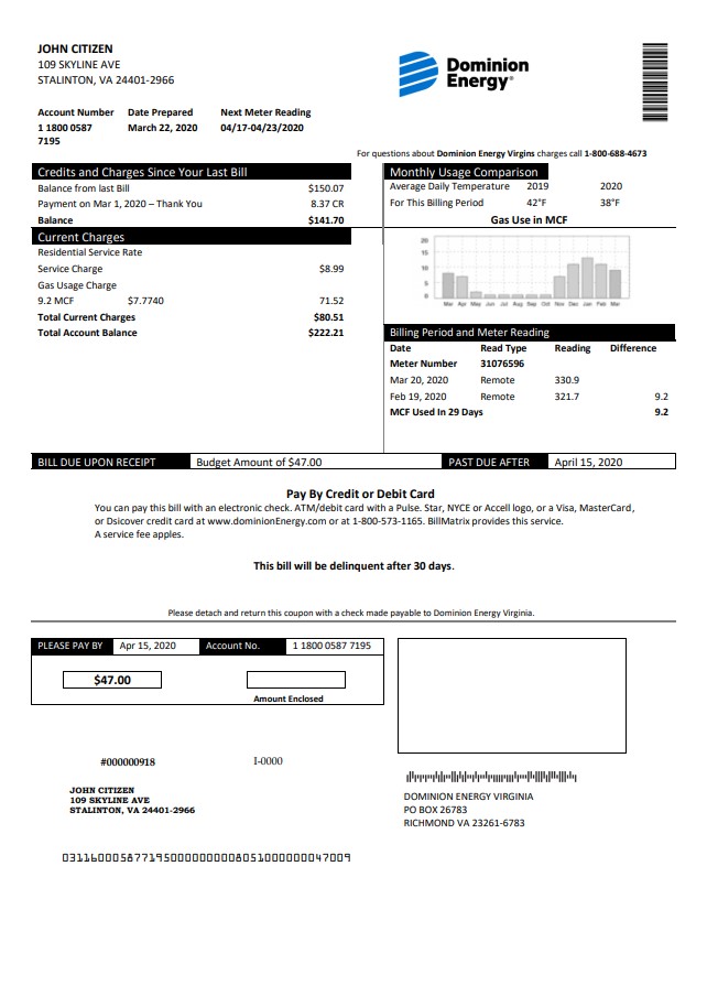  Minol USA business utility bill 